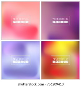 Abstract Creative concept vector multicolored blurred background set. For Web and Mobile Applications, art illustration template design, business infographic and social media, modern decoration.