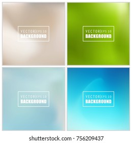 Abstract Creative concept vector multicolored blurred background set. For Web and Mobile Applications, art illustration template design, business infographic and social media, modern decoration.