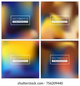 Abstract Creative concept vector multicolored blurred background set. For Web and Mobile Applications, art illustration template design, business infographic and social media, modern decoration.
