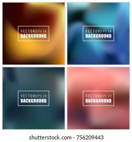 Conjunto de fondo difuminado multicolor de concepto creativo abstracto. Para aplicaciones web y móviles, diseño de plantillas de ilustraciones artísticas, infografía empresarial y medios sociales, decoración moderna.