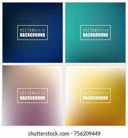 Abstract Creative concept vector multicolored blurred background set. For Web and Mobile Applications, art illustration template design, business infographic and social media, modern decoration.