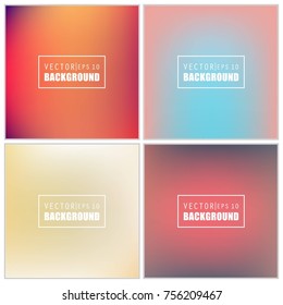 Abstract Creative concept vector multicolored blurred background set. For Web and Mobile Applications, art illustration template design, business infographic and social media, modern decoration.