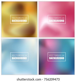 Abstract Creative concept vector multicolored blurred background set. For Web and Mobile Applications, art illustration template design, business infographic and social media, modern decoration.