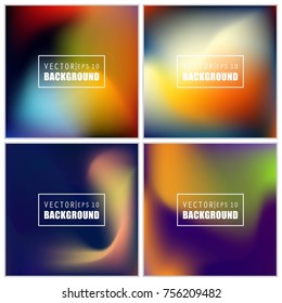 Abstract Creative concept vector multicolored blurred background set. For Web and Mobile Applications, art illustration template design, business infographic and social media, modern decoration.