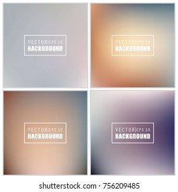 Abstract Creative concept vector multicolored blurred background set. For Web and Mobile Applications, art illustration template design, business infographic and social media, modern decoration.