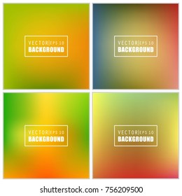 Abstract Creative concept vector multicolored blurred background set. For Web and Mobile Applications, art illustration template design, business infographic and social media, modern decoration.