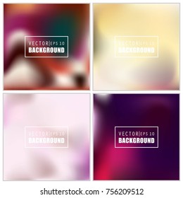 Abstract Creative concept vector multicolored blurred background set. For Web and Mobile Applications, art illustration template design, business infographic and social media, modern decoration.