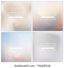 Abstract Creative concept vector multicolored blurred background set. For Web and Mobile Applications, art illustration template design, business infographic and social media, modern decoration.