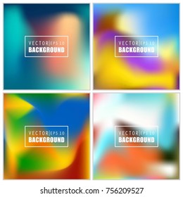 Abstract Creative concept vector multicolored blurred background set. For Web and Mobile Applications, art illustration template design, business infographic and social media, modern decoration.