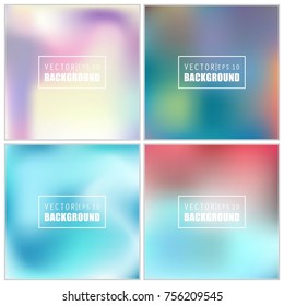 Abstract Creative concept vector multicolored blurred background set. For Web and Mobile Applications, art illustration template design, business infographic and social media, modern decoration.