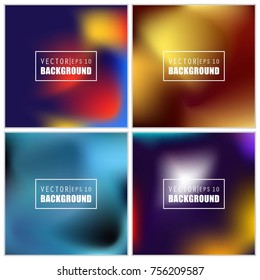 Abstract Creative concept vector multicolored blurred background set. For Web and Mobile Applications, art illustration template design, business infographic and social media, modern decoration.