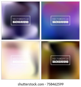 Abstract Creative concept vector multicolored blurred background set. For Web and Mobile Applications, art illustration template design, business infographic and social media, modern decoration.