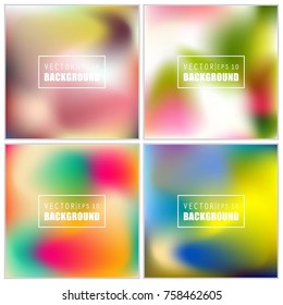 Abstract Creative concept vector multicolored blurred background set. For Web and Mobile Applications, art illustration template design, business infographic and social media, modern decoration.