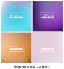 Abstract Creative concept vector multicolored blurred background set. For Web and Mobile Applications, art illustration template design, business infographic and social media, modern decoration.