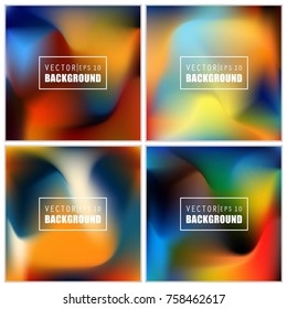 Abstract Creative concept vector multicolored blurred background set. For Web and Mobile Applications, art illustration template design, business infographic and social media, modern decoration.