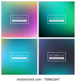 Abstract Creative concept vector multicolored blurred background set. For Web and Mobile Applications, art illustration template design, business infographic and social media, modern decoration.