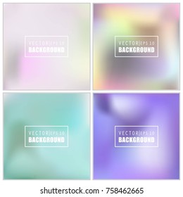 Abstract Creative concept vector multicolored blurred background set. For Web and Mobile Applications, art illustration template design, business infographic and social media, modern decoration.