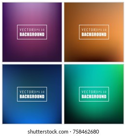 Abstract Creative concept vector multicolored blurred background set. For Web and Mobile Applications, art illustration template design, business infographic and social media, modern decoration.