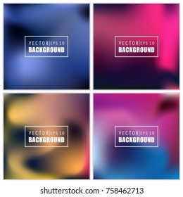 Abstract Creative concept vector multicolored blurred background set. For Web and Mobile Applications, art illustration template design, business infographic and social media, modern decoration.