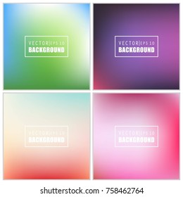 Abstract Creative concept vector multicolored blurred background set. For Web and Mobile Applications, art illustration template design, business infographic and social media, modern decoration.