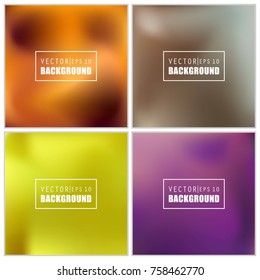 Abstract Creative concept vector multicolored blurred background set. For Web and Mobile Applications, art illustration template design, business infographic and social media, modern decoration.