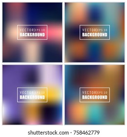 Abstract Creative concept vector multicolored blurred background set. For Web and Mobile Applications, art illustration template design, business infographic and social media, modern decoration.