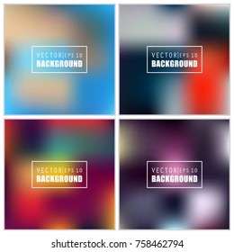 Abstract Creative concept vector multicolored blurred background set. For Web and Mobile Applications, art illustration template design, business infographic and social media, modern decoration.