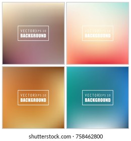 Abstract Creative concept vector multicolored blurred background set. For Web and Mobile Applications, art illustration template design, business infographic and social media, modern decoration.