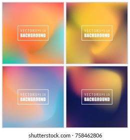 Abstract Creative concept vector multicolored blurred background set. For Web and Mobile Applications, art illustration template design, business infographic and social media, modern decoration.