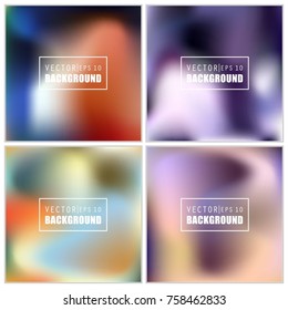 Abstract Creative concept vector multicolored blurred background set. For Web and Mobile Applications, art illustration template design, business infographic and social media, modern decoration.