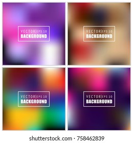 Abstract Creative concept vector multicolored blurred background set. For Web and Mobile Applications, art illustration template design, business infographic and social media, modern decoration.