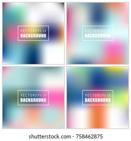 Abstract Creative concept vector multicolored blurred background set. For Web and Mobile Applications, art illustration template design, business infographic and social media, modern decoration.