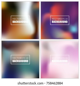 Abstract Creative concept vector multicolored blurred background set. For Web and Mobile Applications, art illustration template design, business infographic and social media, modern decoration.