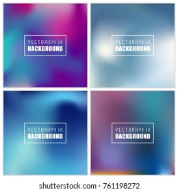 Abstract Creative concept vector multicolored blurred background set. For Web and Mobile Applications, art illustration template design, business infographic and social media, modern decoration.