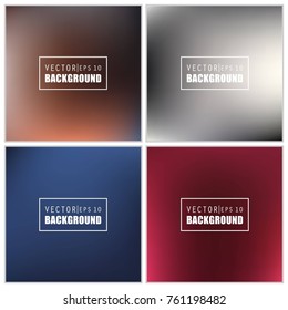 Abstract Creative concept vector multicolored blurred background set. For Web and Mobile Applications, art illustration template design, business infographic and social media, modern decoration.