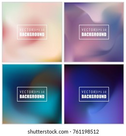 Abstract Creative concept vector multicolored blurred background set. For Web and Mobile Applications, art illustration template design, business infographic and social media, modern decoration.