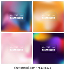 Abstract Creative concept vector multicolored blurred background set. For Web and Mobile Applications, art illustration template design, business infographic and social media, modern decoration.