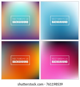 Abstract Creative concept vector multicolored blurred background set. For Web and Mobile Applications, art illustration template design, business infographic and social media, modern decoration.