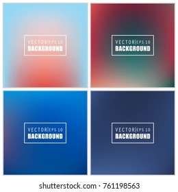 Abstract Creative concept vector multicolored blurred background set. For Web and Mobile Applications, art illustration template design, business infographic and social media, modern decoration.