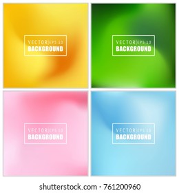 Abstract Creative concept vector multicolored blurred background set. For Web and Mobile Applications, art illustration template design, business infographic and social media, modern decoration.