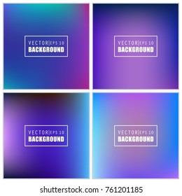 Abstract Creative concept vector multicolored blurred background set. For Web and Mobile Applications, art illustration template design, business infographic and social media, modern decoration.