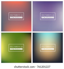 Abstract Creative concept vector multicolored blurred background set. For Web and Mobile Applications, art illustration template design, business infographic and social media, modern decoration.