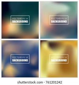 Abstract Creative concept vector multicolored blurred background set. For Web and Mobile Applications, art illustration template design, business infographic and social media, modern decoration.