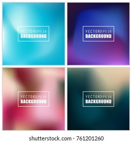 Abstract Creative concept vector multicolored blurred background set. For Web and Mobile Applications, art illustration template design, business infographic and social media, modern decoration.