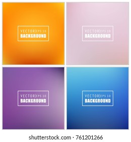 Abstract Creative concept vector multicolored blurred background set. For Web and Mobile Applications, art illustration template design, business infographic and social media, modern decoration.