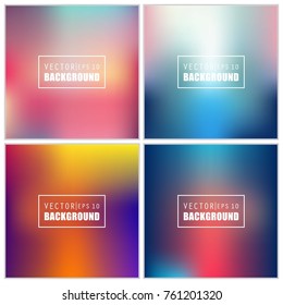 Abstract Creative concept vector multicolored blurred background set. For Web and Mobile Applications, art illustration template design, business infographic and social media, modern decoration.