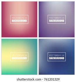 Abstract Creative concept vector multicolored blurred background set. For Web and Mobile Applications, art illustration template design, business infographic and social media, modern decoration.