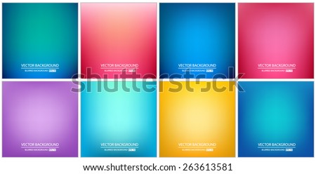 Abstract Creative concept vector multicolored blurred background set. For Web and Mobile Applications, art illustration template design, business infographic and social media, modern decoration.