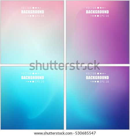 Abstract Creative concept vector multicolored blurred background set. For Web and Mobile Applications, art illustration template design, business infographic and social media, modern decoration.