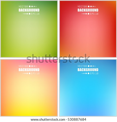 Abstract Creative concept vector multicolored blurred background set. For Web and Mobile Applications, art illustration template design, business infographic and social media, modern decoration.